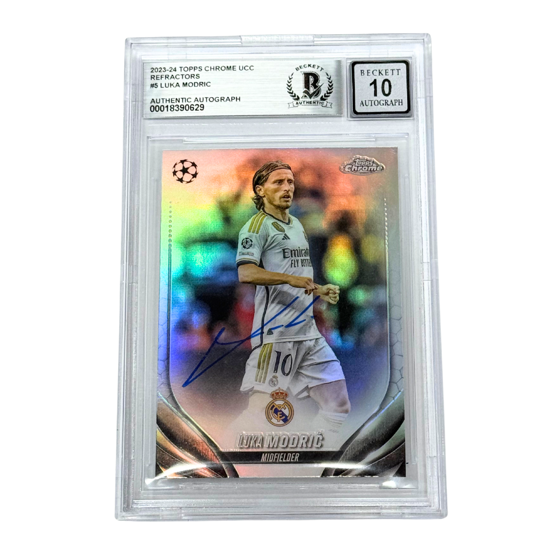 Luka Modric Signed 2023-24 Topps Chrome UCC Refractors #5 – BGS 10